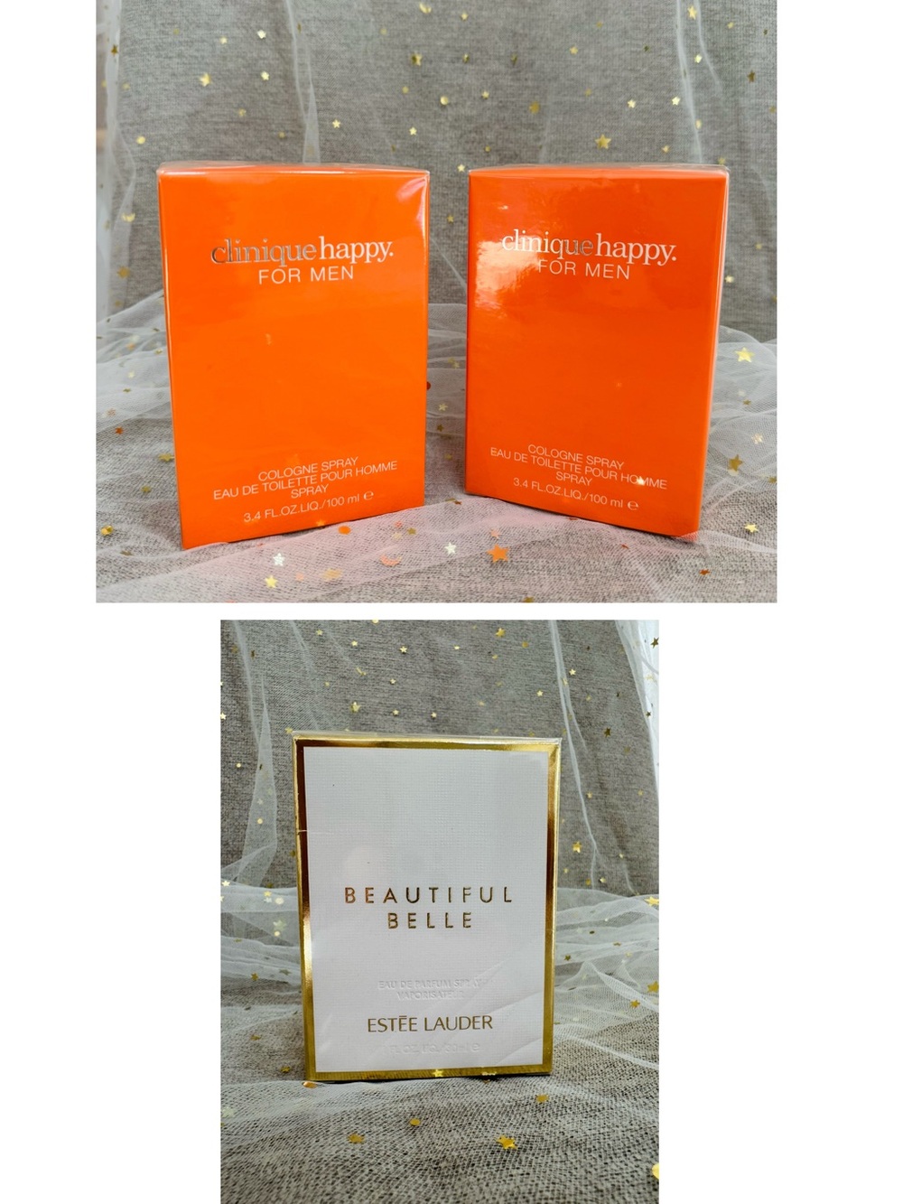 Estee Lauder Beautiful Belle Eau de Parfum Spray & Clinique Happy for Men
